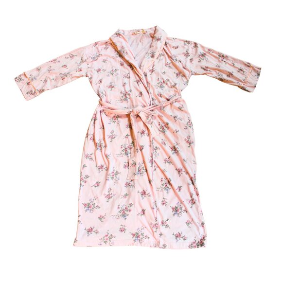 Victoria's Secret Other - Victoria's Secret Vintage Gold Label Women’s Pink Floral Maxi Robe Cotton GUC